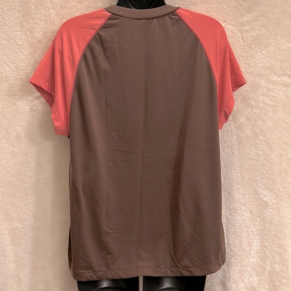 OLD NAVY 🏖️ LK NW PINK/BROWN TROPICAL RASH GUARD SWIM SURF SHIRT TOP Women’s XXL - Picture 5 of 7